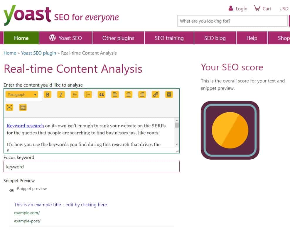SEMrush Free with Yoast Real-time Content Analysis