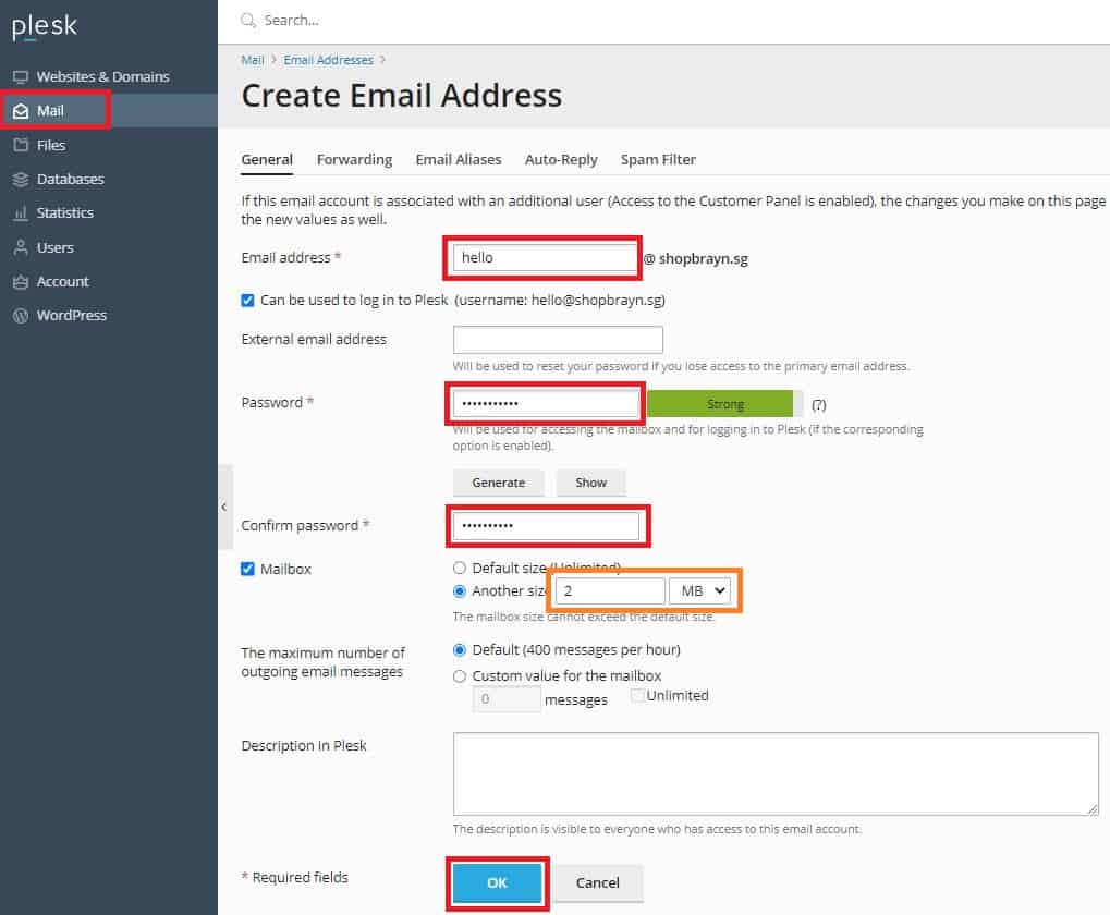 Creating Email Addresses in Exabytes WordPress Hosting