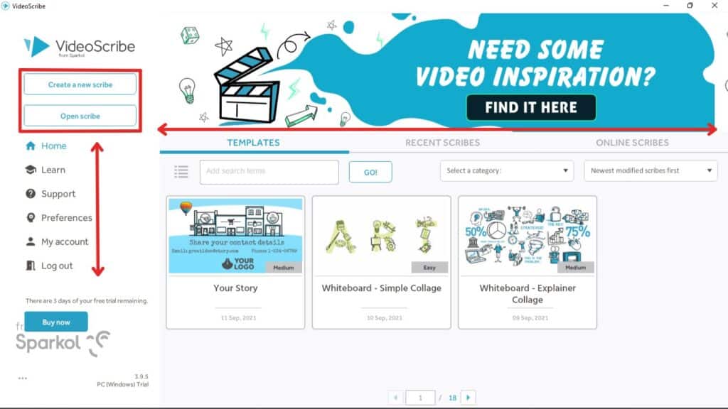 VideoScribe Tutorial: VideoScribe Dashboard